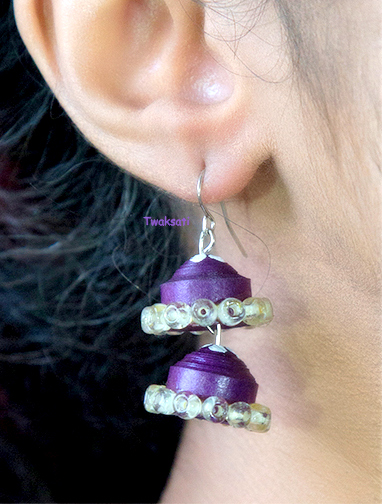 Double Purple Earring